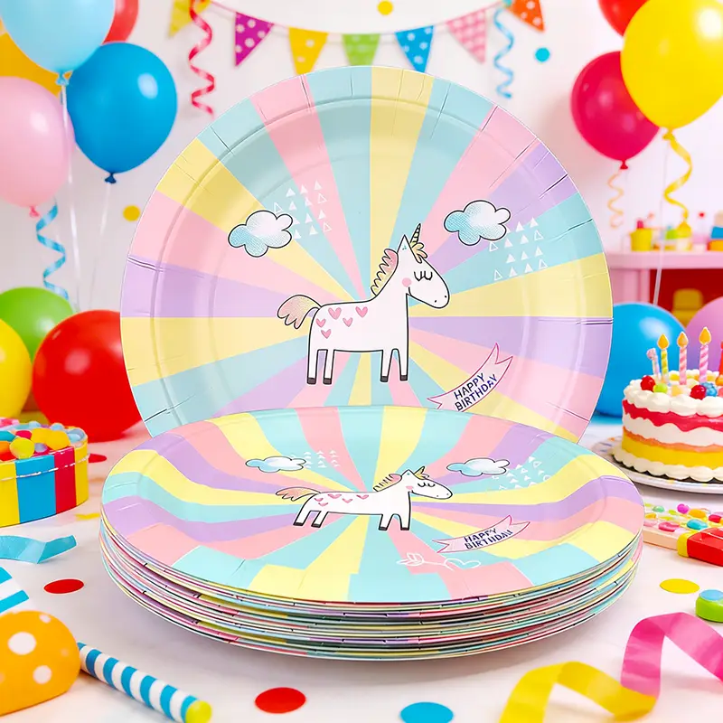 7 hüvelykes eldobható kerek papírtányér