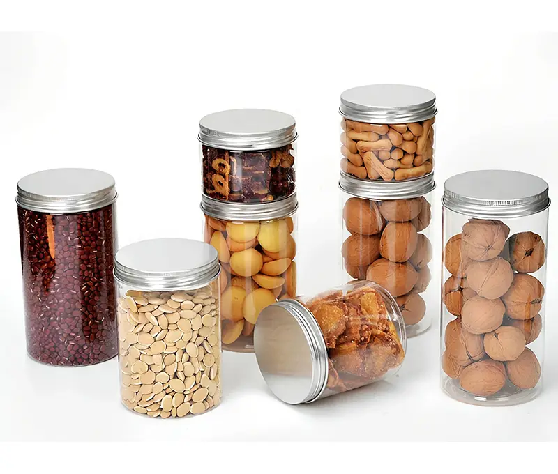 PET Plastic Storage Jar with Lid